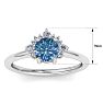 1 Carat Blue Diamond Engagement Ring With Crown In 14 Karat White Gold Image-5