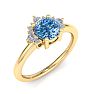 1 Carat Blue Diamond Engagement Ring With Crown In 14 Karat Yellow Gold Image-2