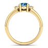 1 Carat Blue Diamond Engagement Ring With Crown In 14 Karat Yellow Gold Image-3