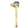 1 Carat Blue Diamond Engagement Ring With Crown In 14 Karat Yellow Gold Image-4