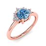 1 Carat Blue Diamond Engagement Ring With Crown In 14 Karat Rose Gold Image-2