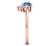1 Carat Blue Diamond Engagement Ring With Crown In 14 Karat Rose Gold Image-4