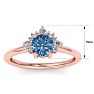 1 Carat Blue Diamond Engagement Ring With Crown In 14 Karat Rose Gold Image-5