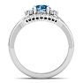 1 1/5 Carat Blue Diamond Bridal Set With Crown In 14 Karat White Gold Image-3
