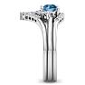 1 1/5 Carat Blue Diamond Bridal Set With Crown In 14 Karat White Gold Image-4