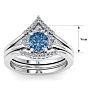 1 1/5 Carat Blue Diamond Bridal Set With Crown In 14 Karat White Gold Image-5