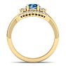 1 1/5 Carat Blue Diamond Bridal Set With Crown In 14 Karat Yellow Gold Image-3