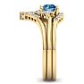 1 1/5 Carat Blue Diamond Bridal Set With Crown In 14 Karat Yellow Gold Image-4