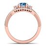 1 1/5 Carat Blue Diamond Bridal Set With Crown In 14 Karat Rose Gold Image-3