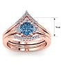 1 1/5 Carat Blue Diamond Bridal Set With Crown In 14 Karat Rose Gold Image-5