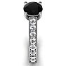 1 1/2 Carat Round Shape Black Diamond Engagement Ring In 14 Karat White Gold Image-3
