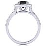 1 1/4 Carat Round Shape Halo Black Diamond Engagement Ring In 14 Karat White Gold Image-3