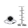 1 1/4 Carat Round Shape Halo Black Diamond Engagement Ring In 14 Karat White Gold Image-5