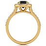 1 1/4 Carat Round Shape Halo Black Diamond Engagement Ring In 14 Karat Yellow Gold Image-3