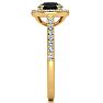 1 1/4 Carat Round Shape Halo Black Diamond Engagement Ring In 14 Karat Yellow Gold Image-4