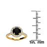 1 1/4 Carat Round Shape Halo Black Diamond Engagement Ring In 14 Karat Yellow Gold Image-5