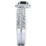 2 Carat Round Black Diamond Halo Bridal Set In 14 Karat White Gold Image-3