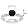 1 1/2 Carat Round Shape Hidden Halo Black Diamond Engagement Ring In 14 Karat White Gold Image-5