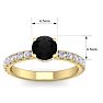 1 1/2 Carat Round Shape Hidden Halo Black Diamond Engagement Ring In 14 Karat Yellow Gold Image-5