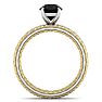 1 1/2 Carat Round Shape Black Diamond Bridal Set In Quilted 14 Karat White and Yellow Gold Image-3