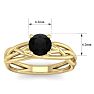 1 Carat Round Black Diamond Solitaire Intricate Vine Engagement Ring In 14 Karat Yellow Gold Image-5