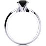 1 Carat Black Diamond Solitaire Engagement Ring In 14 Karat White Gold Image-2