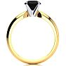 1 Carat Black Diamond Solitaire Engagement Ring In 14 Karat Yellow Gold Image-2