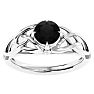 1 Carat Celtic Love Knot Black Diamond Engagement Ring In 14 Karat White Gold Image-1