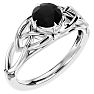 1 Carat Celtic Love Knot Black Diamond Engagement Ring In 14 Karat White Gold Image-2