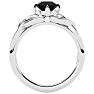 1 Carat Celtic Love Knot Black Diamond Engagement Ring In 14 Karat White Gold Image-3