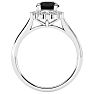 1 1/3 Carat Halo Black Diamond Engagement Ring In 14 Karat White Gold Image-3