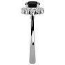 1 1/3 Carat Halo Black Diamond Engagement Ring In 14 Karat White Gold Image-4