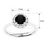 1 1/3 Carat Halo Black Diamond Engagement Ring In 14 Karat White Gold Image-5