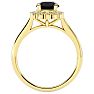 1 1/3 Carat Halo Black Diamond Engagement Ring In 14 Karat Yellow Gold Image-3