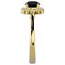 1 1/3 Carat Halo Black Diamond Engagement Ring In 14 Karat Yellow Gold Image-4