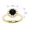 1 1/3 Carat Halo Black Diamond Engagement Ring In 14 Karat Yellow Gold Image-5