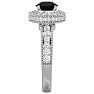 2 1/2 Carat Black Diamond Halo Engagement Ring In 14 Karat White Gold Image-4