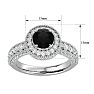 2 1/2 Carat Black Diamond Halo Engagement Ring In 14 Karat White Gold Image-5