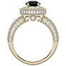 2 1/2 Carat Black Diamond Halo Engagement Ring In 14 Karat Yellow Gold Image-3