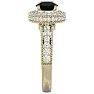 2 1/2 Carat Black Diamond Halo Engagement Ring In 14 Karat Yellow Gold Image-4