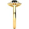 3/4 Carat Round Shape Flower Halo Black Diamond Engagement Ring In 14K Yellow Gold Image-4