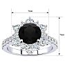 1 Carat Round Shape Flower Halo Black Diamond Engagement Ring In 14K White Gold Image-5