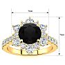 1 Carat Round Shape Flower Halo Black Diamond Engagement Ring In 14K Yellow Gold Image-5