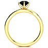 1/2 Carat Black Diamond Engagement Ring In 14 Karat Yellow Gold Image-2