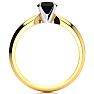 1/2 Carat Black Diamond Solitaire Engagement Ring In 14 Karat Yellow Gold Image-2