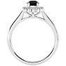 3/4 Carat Halo Black Diamond Engagement Ring In 14 Karat White Gold Image-3