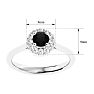 3/4 Carat Halo Black Diamond Engagement Ring In 14 Karat White Gold Image-5
