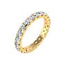 2 Carat Round Diamond Eternity Ring In 14 Karat Yellow Gold, Ring Size 4 Image-2