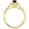3/4 Carat Halo Black Diamond Engagement Ring In 14 Karat Yellow Gold Image-3