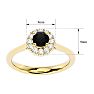 3/4 Carat Halo Black Diamond Engagement Ring In 14 Karat Yellow Gold Image-5
